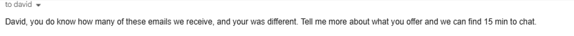Reply from cold email