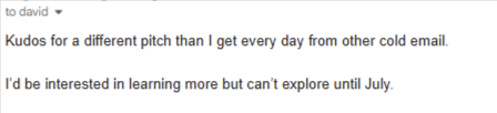 Reply from cold email